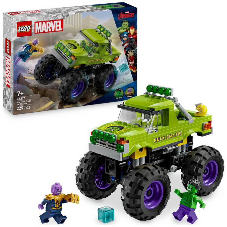 LEGO Marvel Hulk Truck vs. Thanos building toy set 76312 (British brand)