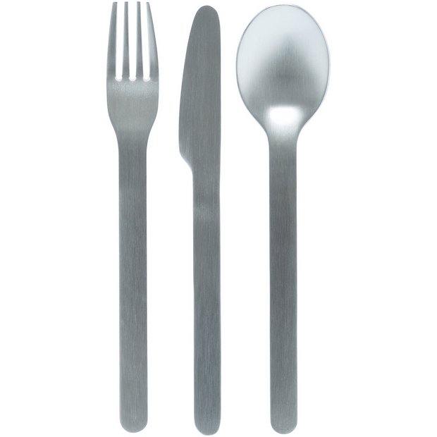 Smash stainless steel cutlery set in plastic pod, imported from the UK