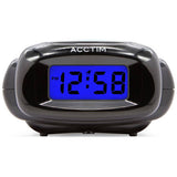 Acctim Aura LCD alarm clock black compact (British brand)