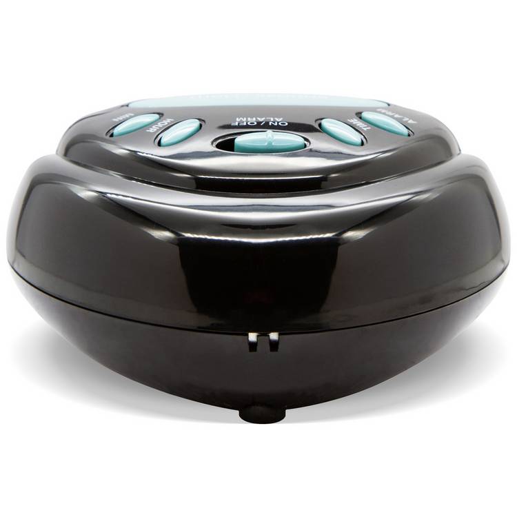 Acctim Aura LCD alarm clock black compact (British brand)