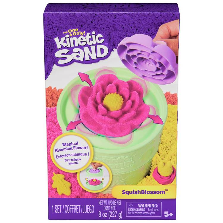 Kinetic Sand Squish Blossom sensory sand kit 227g, UK version