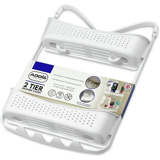 Addis 2 tier shower caddy white (British brand)