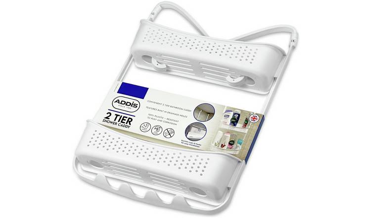 Addis 2 tier shower caddy white (British brand)
