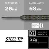 Target RVB brass darts set 22g, imported from the UK