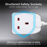 Masterplug 1 socket 8m extension lead, imported from the UK