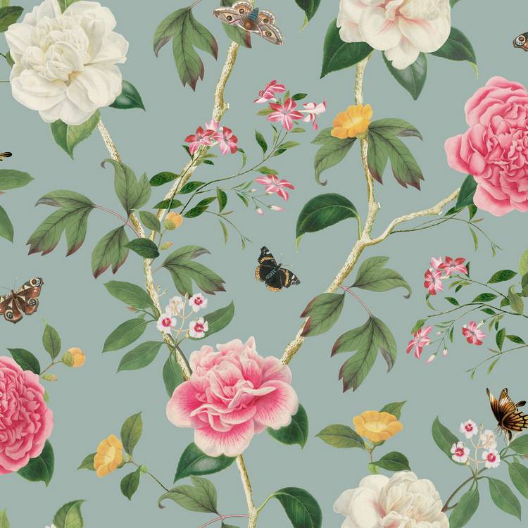 RHS Chinoiserie Blue wallpaper 50cmx10m, imported from the UK