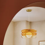Argos Habitat Ribbed Ombre Glass Pendant Light - Orange, 31cm- Buy online at McGrocer