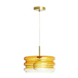 Habitat ribbed ombre glass pendant light orange - British product