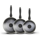 Tower Diamo 3-piece saucepan set black - British product