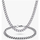 Argos Revere Men's Diamond Cut Curb Chain and Bracelet Set, 20in- Buy online at McGrocer