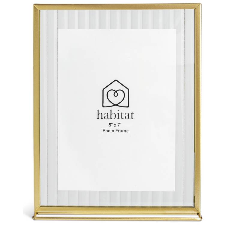 Habitat gold reeded glass picture frame 5x7 inches - British product