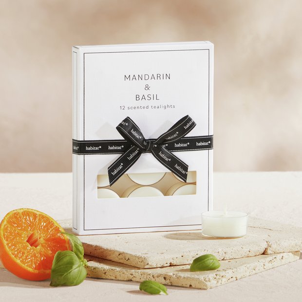Habitat mandarin basil tealight candles pack of 12 (British brand)