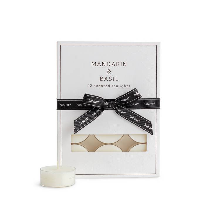 Habitat mandarin basil tealight candles pack of 12 (British brand)
