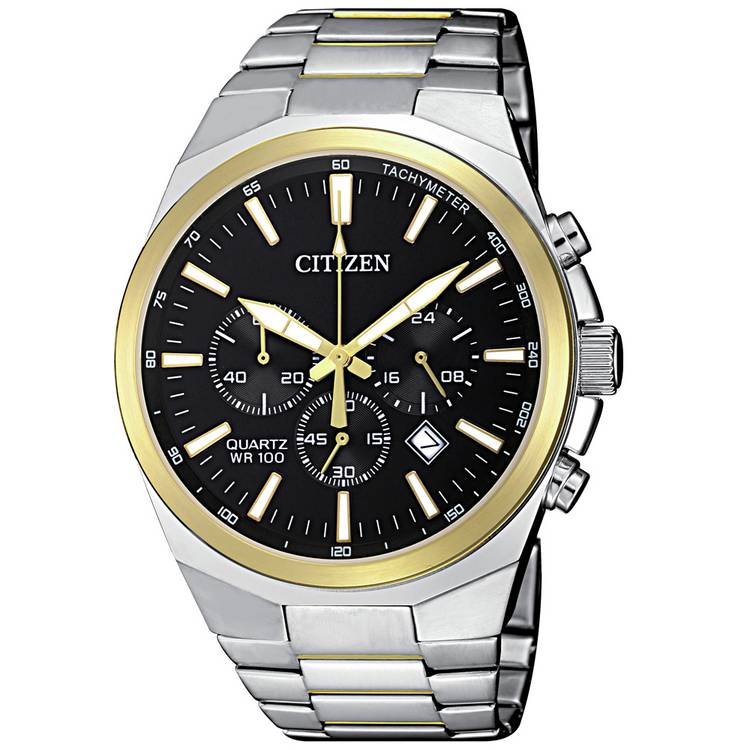 Citizen watch black dial stainless steel bracelet, imported from the UK