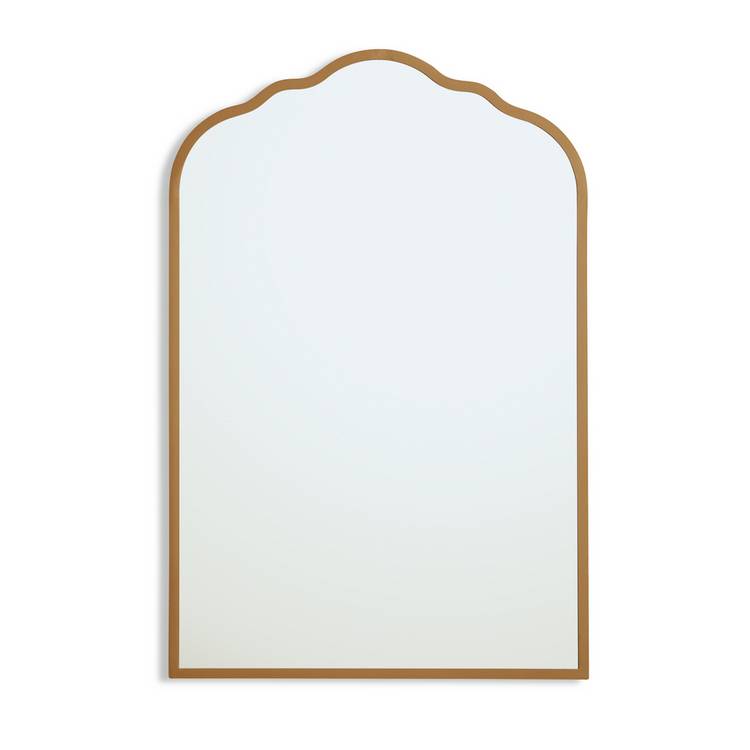 Argos Home gold curved wall mirror 60x40cm, imported from the UK