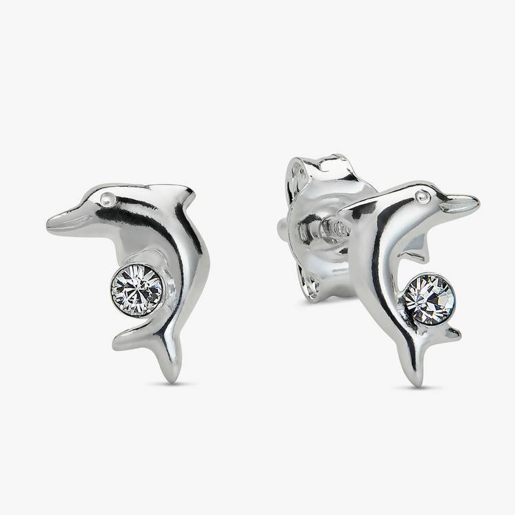 Revere dolphin stud earrings sterling silver, UK version
