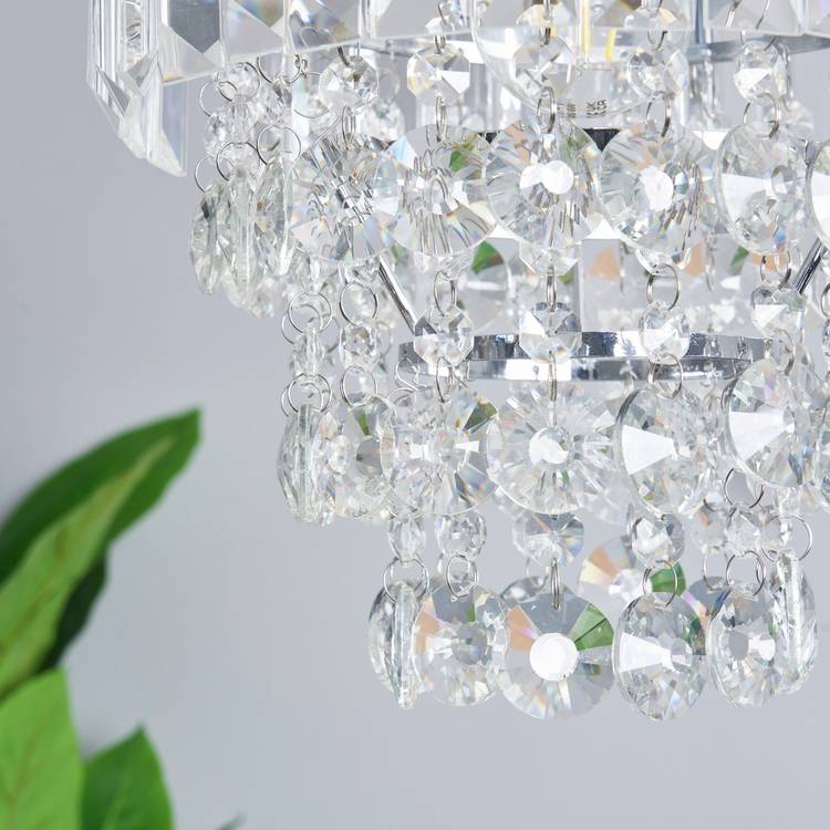 BHS Monroe glass pendant light chrome 25cm - British product