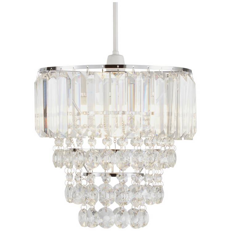 BHS Monroe glass pendant light chrome 25cm - British product