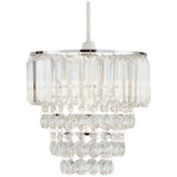 BHS Monroe glass pendant light chrome 25cm - British product