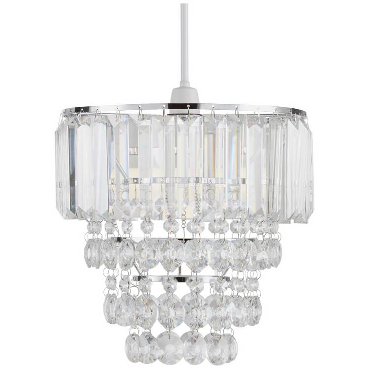 BHS Monroe glass pendant light chrome 25cm - British product