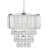 BHS Monroe glass pendant light chrome 25cm - British product