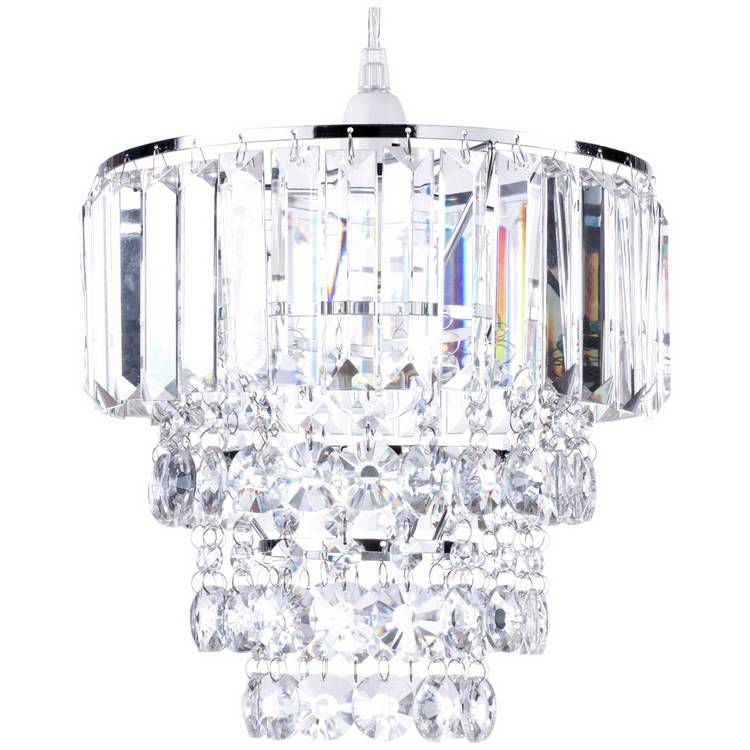 BHS Monroe glass pendant light chrome 25cm - British product