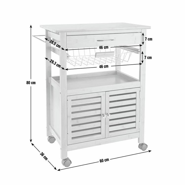 Argos Home wood effect kitchen trolley with basket, UK version