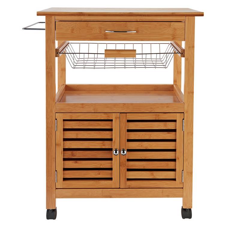 Argos Home wood effect kitchen trolley with basket, UK version