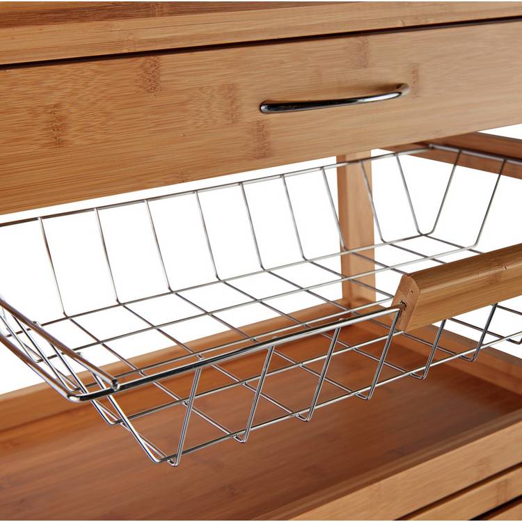 Argos Home wood effect kitchen trolley with basket, UK version