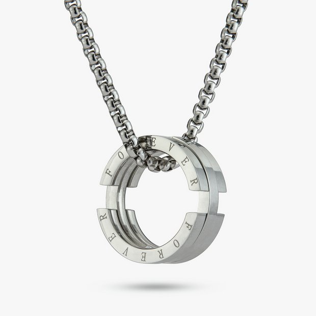 Revere men's stainless steel interlocking pendant necklace (British brand)