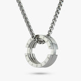 Revere men's stainless steel interlocking pendant necklace (British brand)