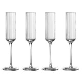 Habitat set of 4 ribbed champagne flutes 25cm - British product