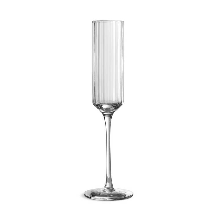 Habitat set of 4 ribbed champagne flutes 25cm - British product