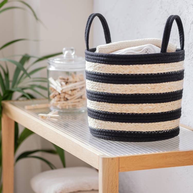 Argos Home rope storage basket monochrome 30cm - British product