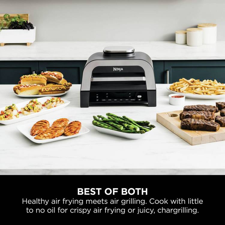 Ninja 6-in-1 MAX 3.8L silver air fryer grill, imported from the UK