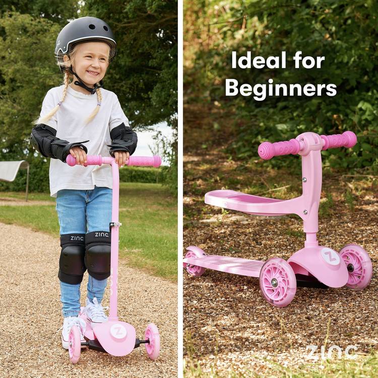 Zinc My First 3-in-1 scooter in pink, UK version