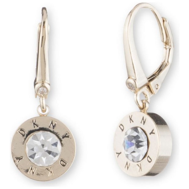 DKNY gold-tone crystal drop earrings (British brand)