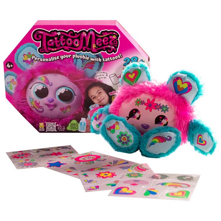 Tattoo Meez pink plushie toy 20cm (British brand)