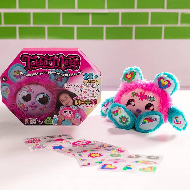 Tattoo Meez pink plushie toy 20cm (British brand)