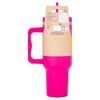 Superdrug pink stainless steel drinking cup with straw - British product