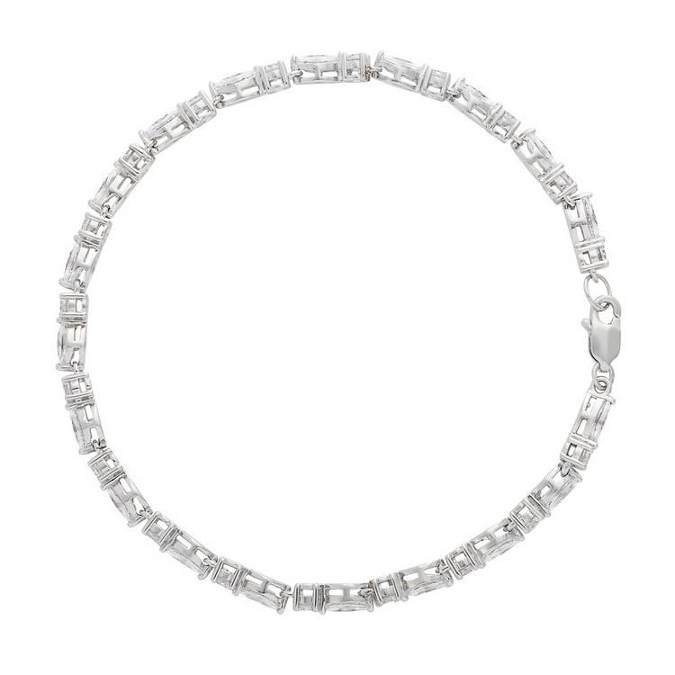 Revere sterling silver marquise and round cubic zirconia bracelet, UK version