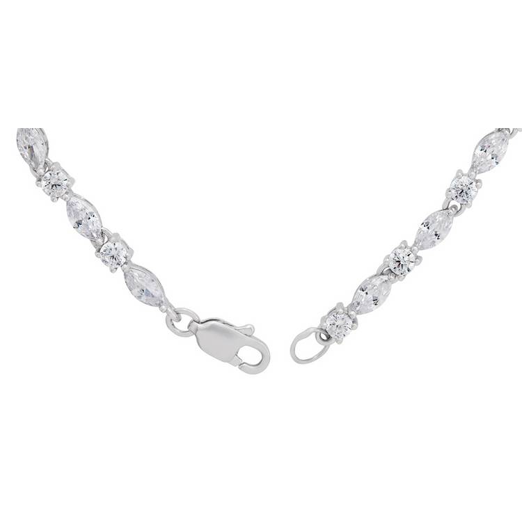 Revere sterling silver marquise and round cubic zirconia bracelet, UK version