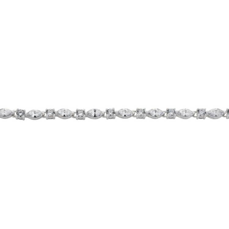 Revere sterling silver marquise and round cubic zirconia bracelet, UK version