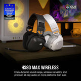 Corsair HS80 MAX wireless gaming headset grey PS5 PS4 PC - British product