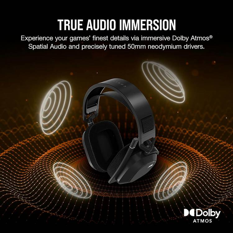Corsair HS80 MAX wireless gaming headset grey PS5 PS4 PC - British product