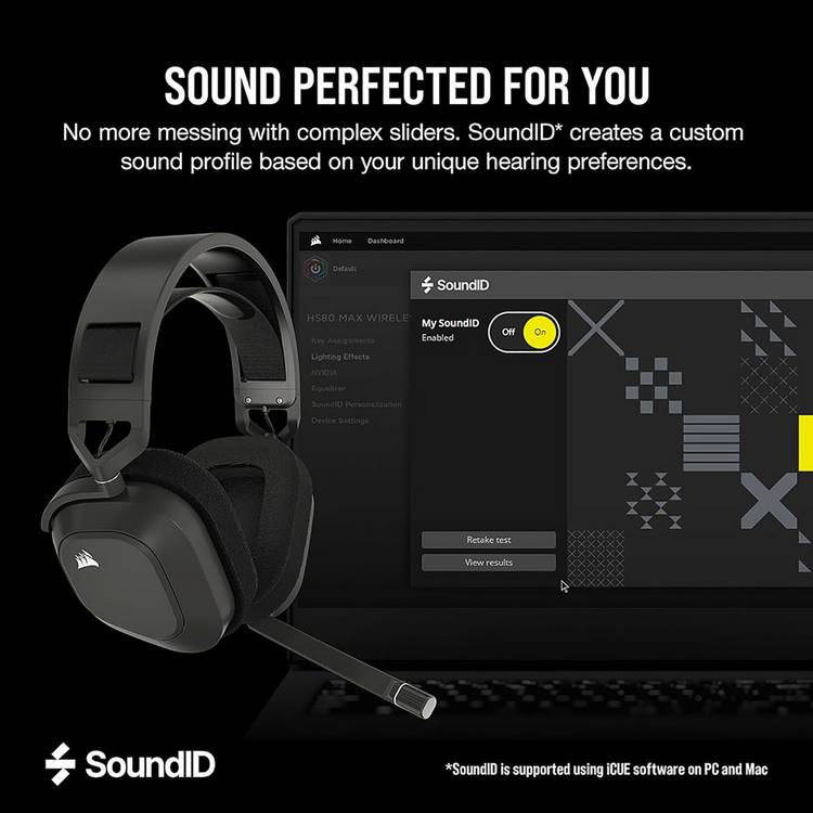 Corsair HS80 MAX wireless gaming headset grey PS5 PS4 PC - British product