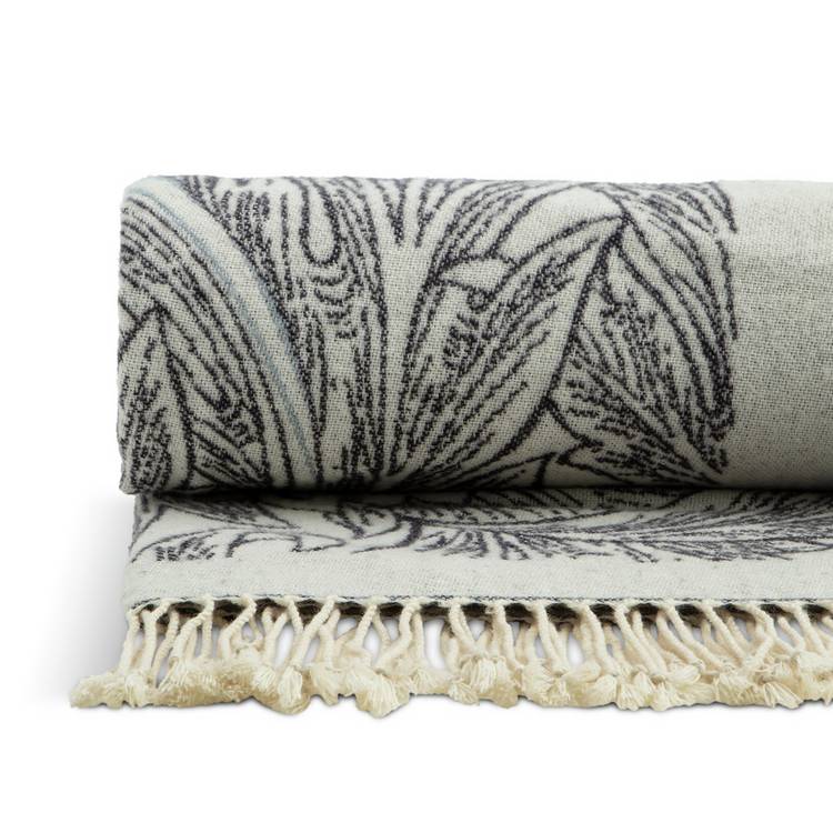 Habitat Tulip Toile woven throw navy 150x125cm (British brand)