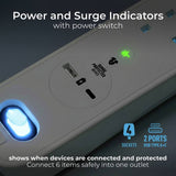 Masterplug extension lead with surge protection and USB - British product