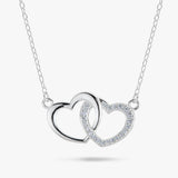 Argos Revere Sterling Silver Cubic Zirconia Double Heart Necklace 18in- Buy online at McGrocer