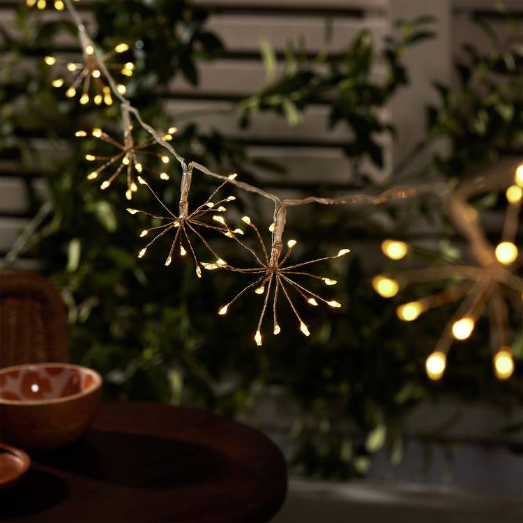 Sainsburys solar starburst LED string lights 4.7m, UK version